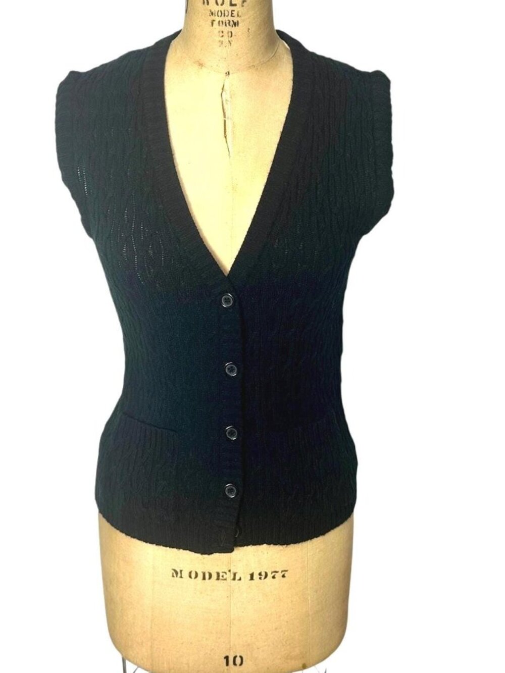 1970s knit button front vest Size S by Wye Oaks